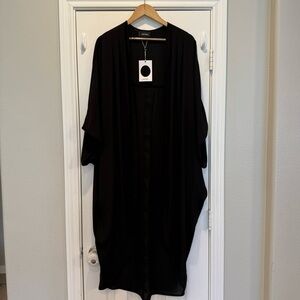 NWT Mini Chiffon Kimono Women’s One Size Black Sheer Duster Goth Grunge Cover Up